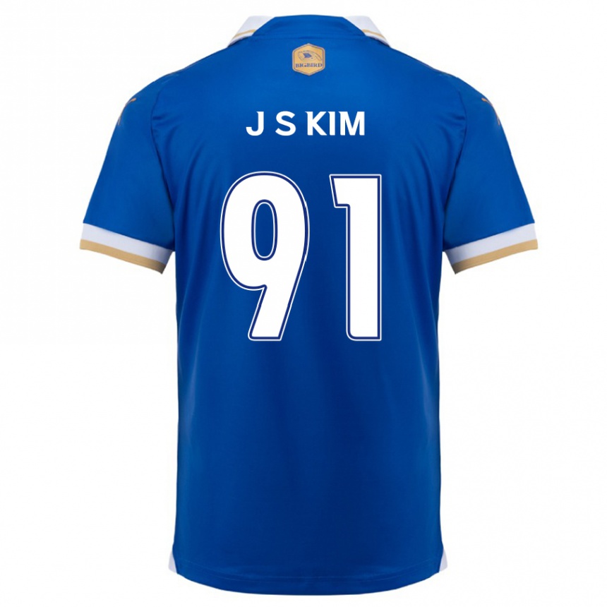 Niño Fútbol Camiseta Seong-Ju Kim #91 Azul Blanco 1ª Equipación 2024/25 Perú