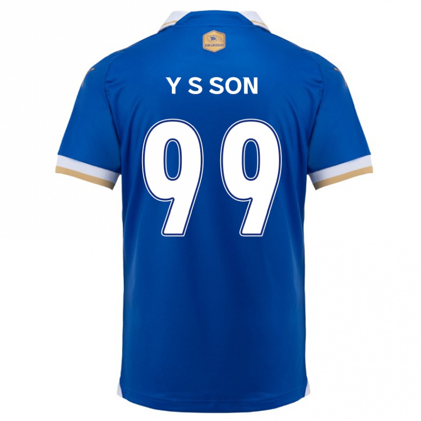 Niño Fútbol Camiseta Suk-Yong Son #99 Azul Blanco 1ª Equipación 2024/25 Perú