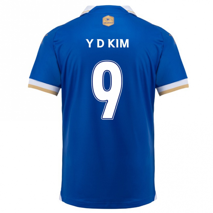 Niño Fútbol Camiseta Dong-Yeon Kim #9 Azul Blanco 1ª Equipación 2024/25 Perú