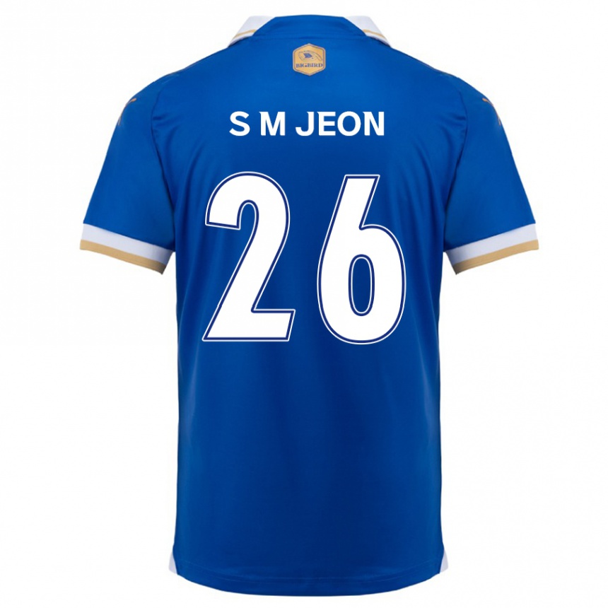 Niño Fútbol Camiseta Min-Seung Jeon #26 Azul Blanco 1ª Equipación 2024/25 Perú