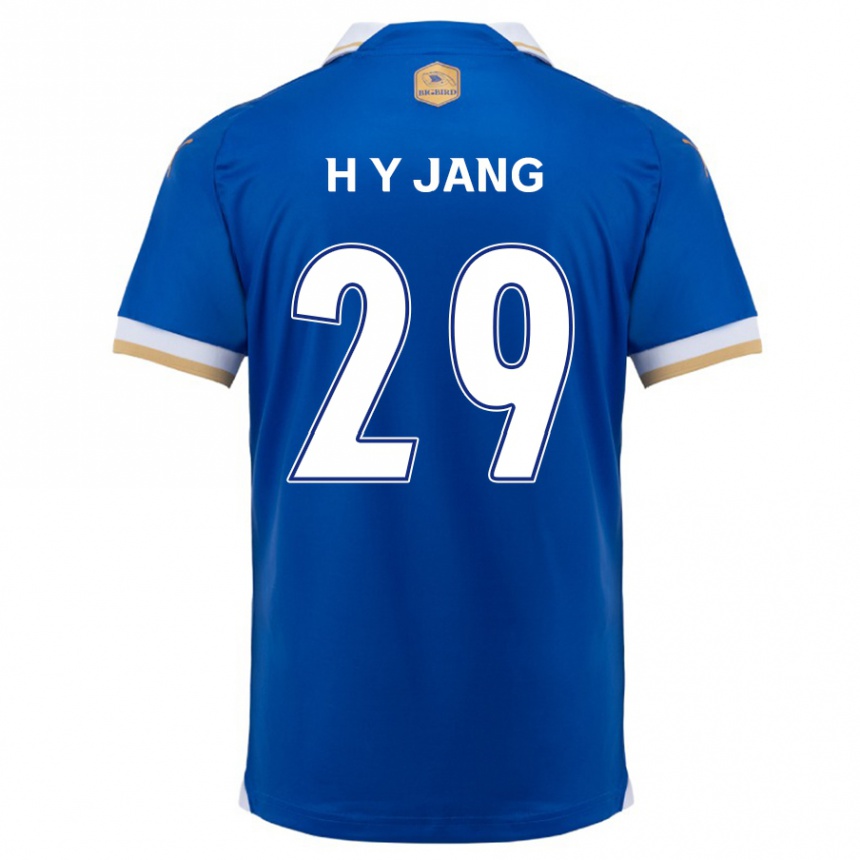 Niño Fútbol Camiseta Yo-Han Jang #29 Azul Blanco 1ª Equipación 2024/25 Perú