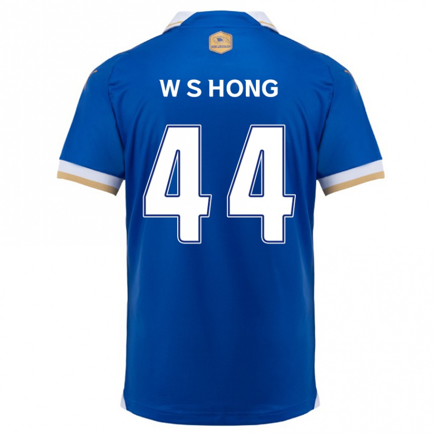 Niño Fútbol Camiseta Sang-Won Hong #44 Azul Blanco 1ª Equipación 2024/25 Perú