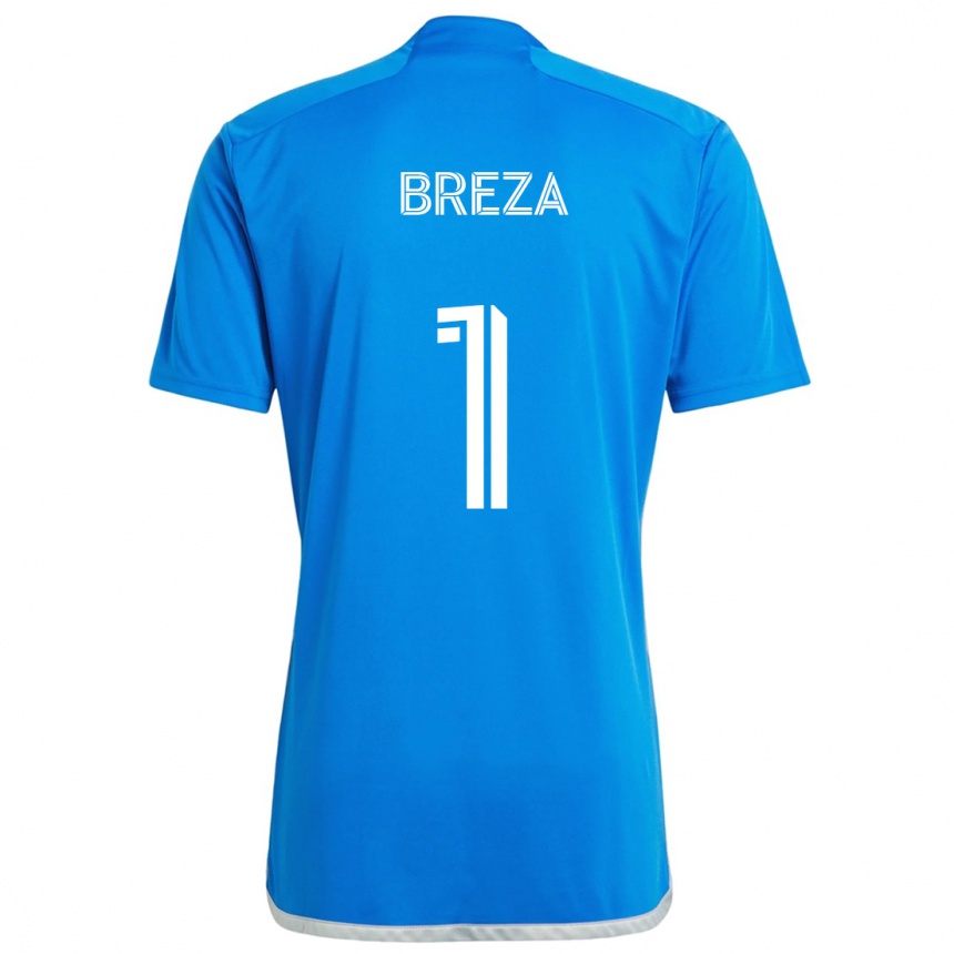 Niño Fútbol Camiseta Sebastian Breza #1 Azul Blanco 1ª Equipación 2024/25 Perú