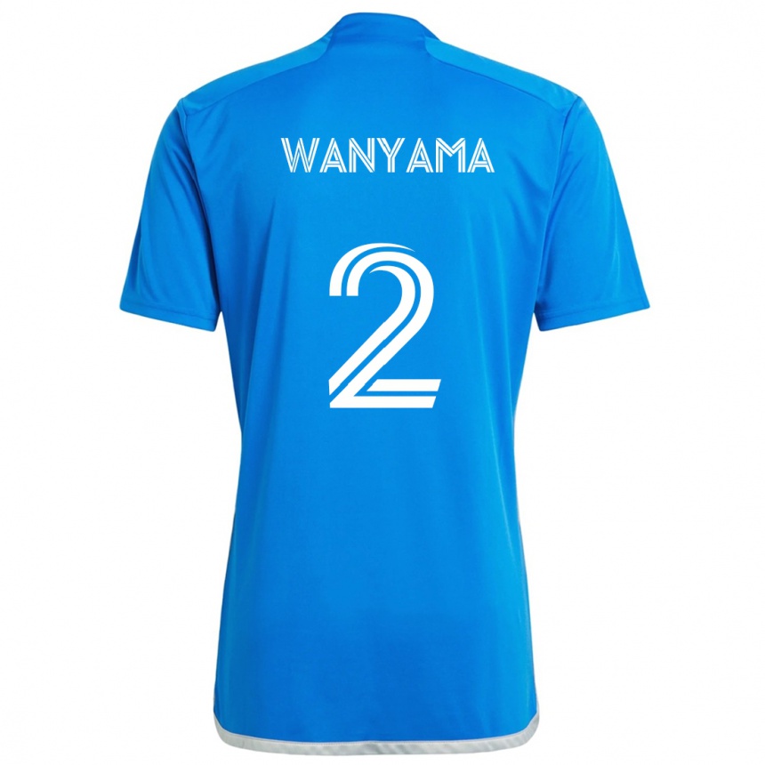 Niño Fútbol Camiseta Victor Wanyama #2 Azul Blanco 1ª Equipación 2024/25 Perú