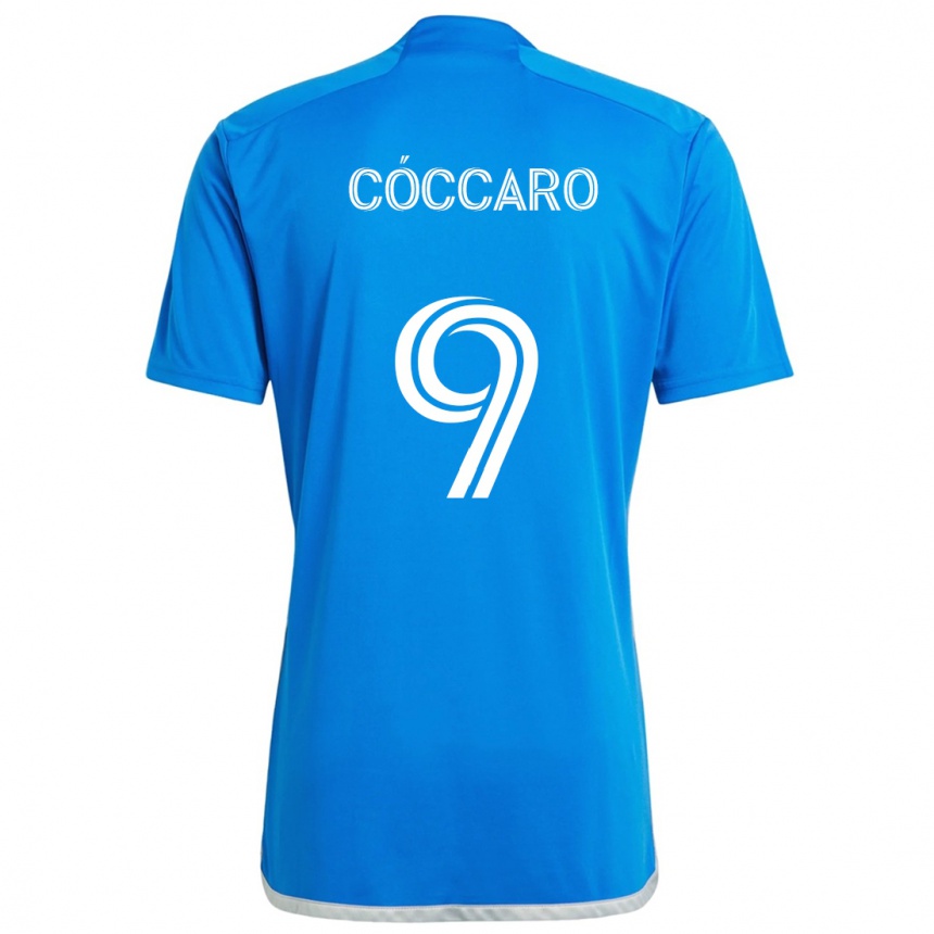 Niño Fútbol Camiseta Matías Cóccaro #9 Azul Blanco 1ª Equipación 2024/25 Perú