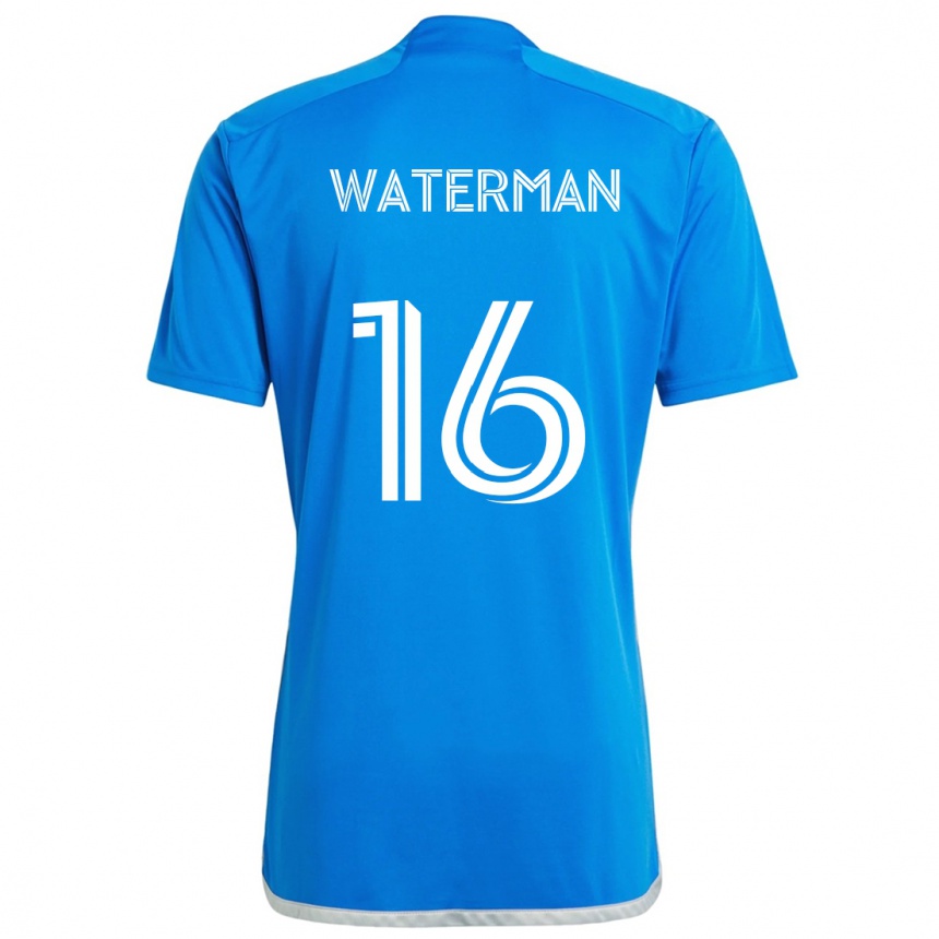 Niño Fútbol Camiseta Joel Waterman #16 Azul Blanco 1ª Equipación 2024/25 Perú