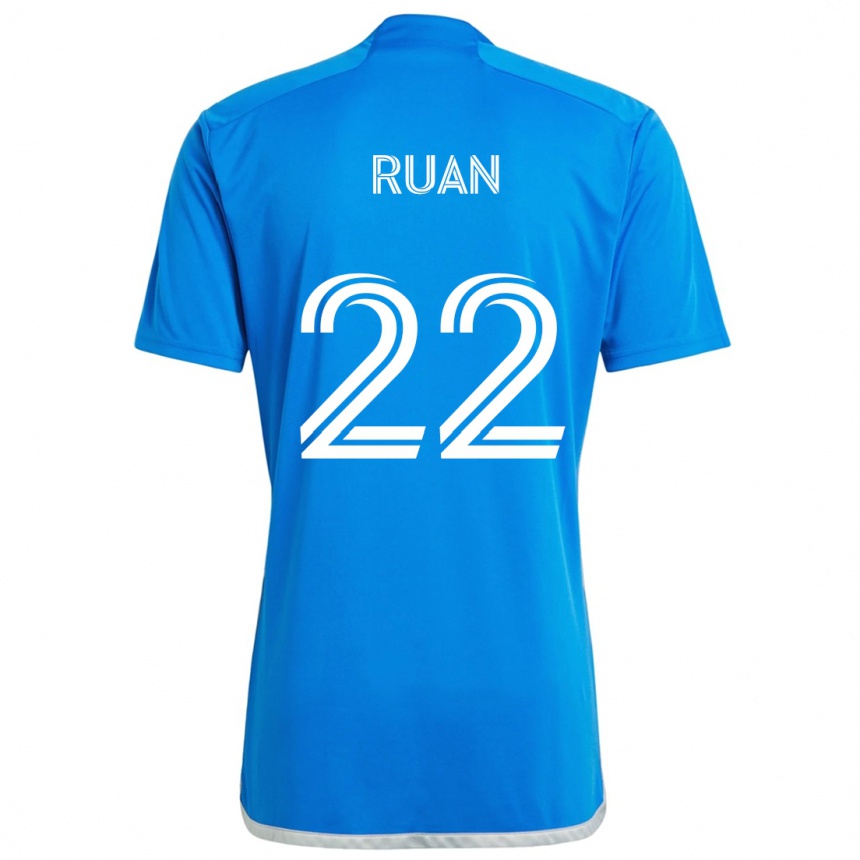 Niño Fútbol Camiseta Ruan #22 Azul Blanco 1ª Equipación 2024/25 Perú