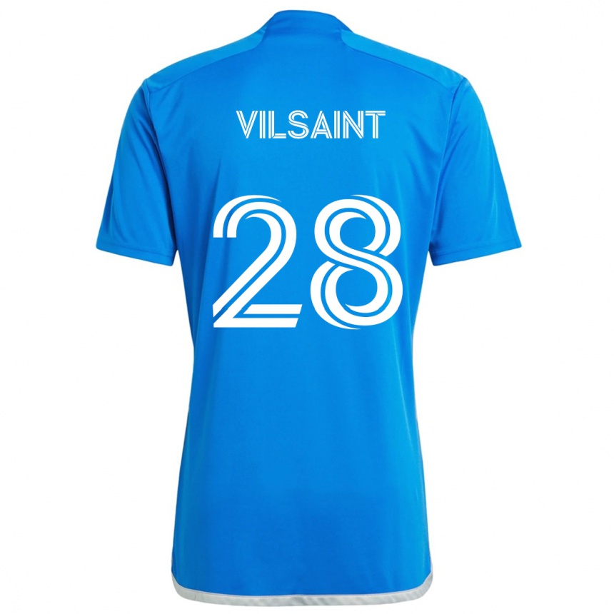 Niño Fútbol Camiseta Jules-Anthony Vilsaint #28 Azul Blanco 1ª Equipación 2024/25 Perú