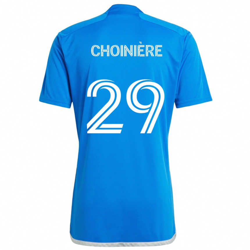 Niño Fútbol Camiseta Mathieu Choinière #29 Azul Blanco 1ª Equipación 2024/25 Perú