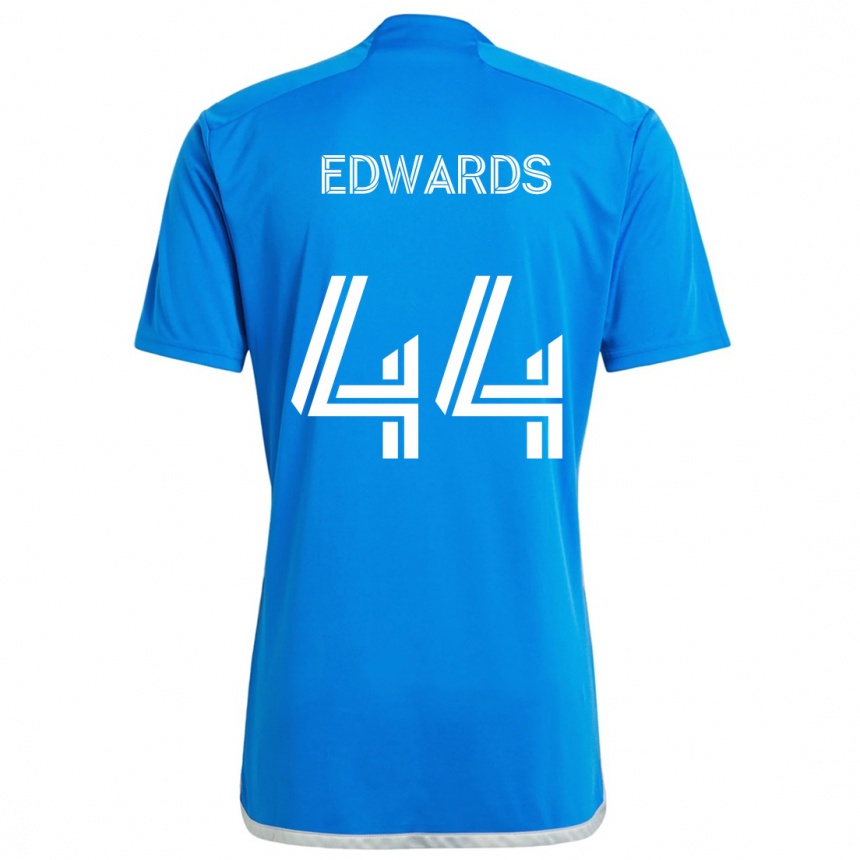 Niño Fútbol Camiseta Raheem Edwards #44 Azul Blanco 1ª Equipación 2024/25 Perú