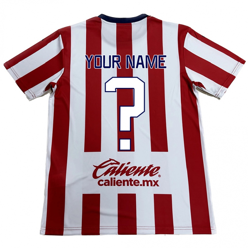 Niño Fútbol Camiseta Su Nombre #0 Rojo Blanco 1ª Equipación 2024/25 Perú