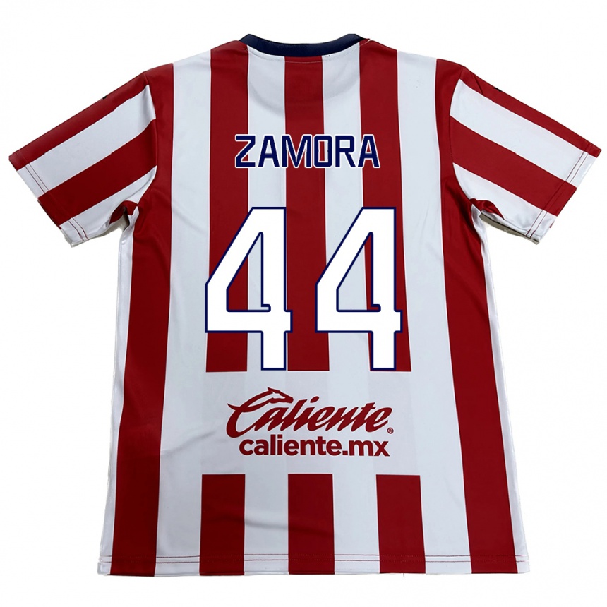 Niño Fútbol Camiseta Saúl Zamora #44 Rojo Blanco 1ª Equipación 2024/25 Perú