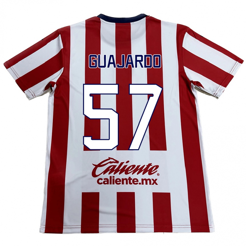 Niño Fútbol Camiseta Dylan Guajardo #57 Rojo Blanco 1ª Equipación 2024/25 Perú