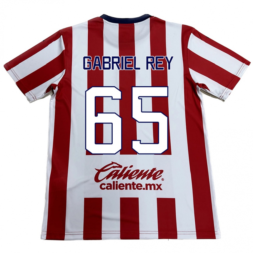 Niño Fútbol Camiseta Luis Gabriel Rey #65 Rojo Blanco 1ª Equipación 2024/25 Perú