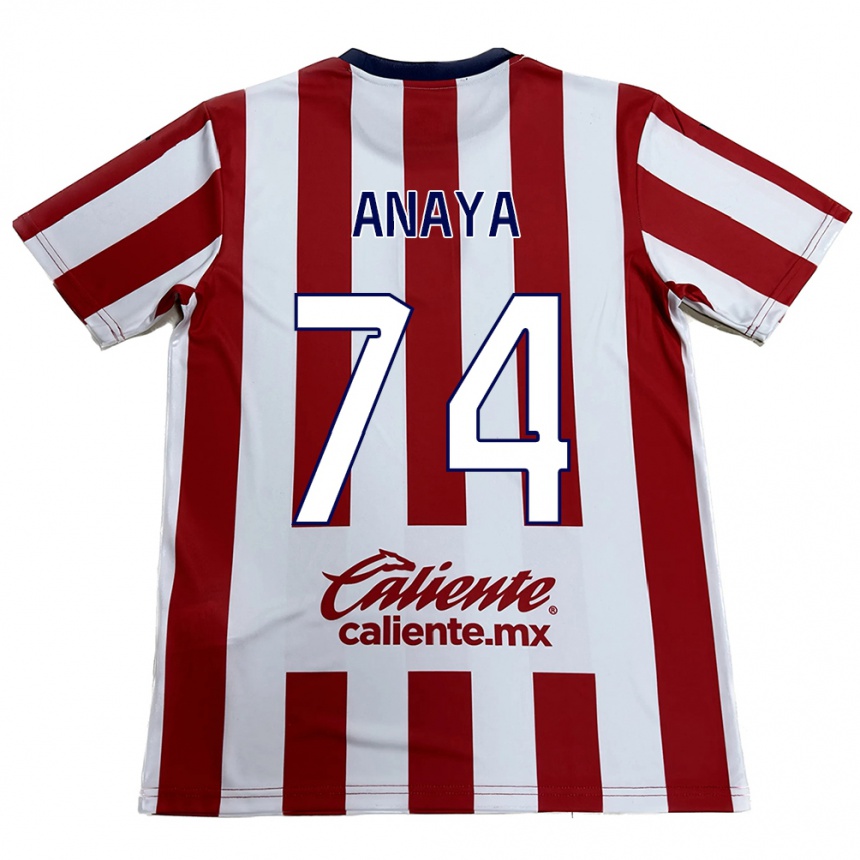 Niño Fútbol Camiseta Mario Anaya #74 Rojo Blanco 1ª Equipación 2024/25 Perú