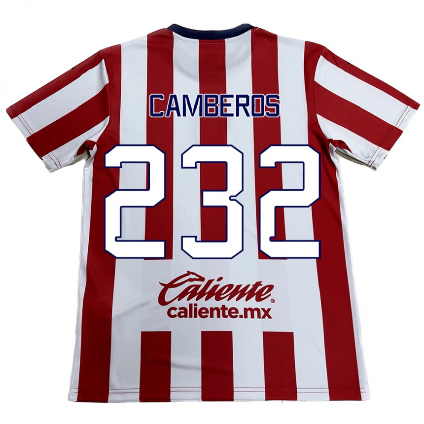 Niño Fútbol Camiseta Hugo Camberos #232 Rojo Blanco 1ª Equipación 2024/25 Perú