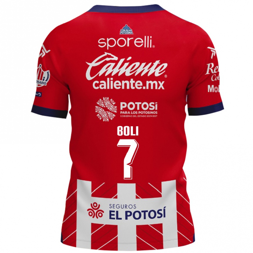 Niño Fútbol Camiseta Franck Boli #7 Rojo Blanco 1ª Equipación 2024/25 Perú