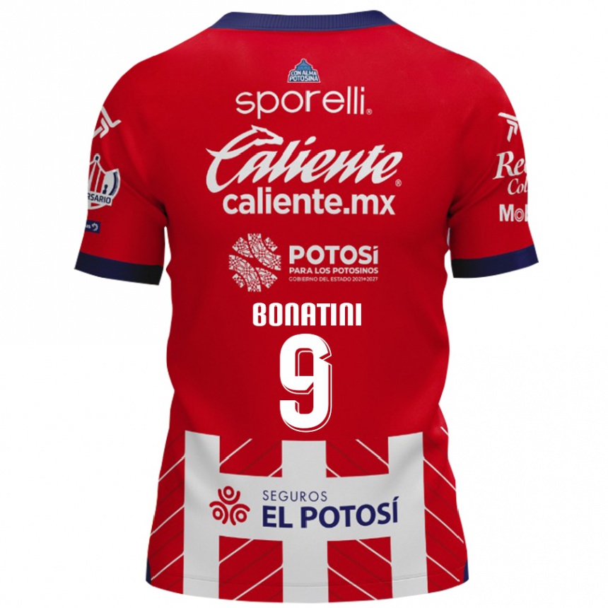 Niño Fútbol Camiseta Leo Bonatini #9 Rojo Blanco 1ª Equipación 2024/25 Perú