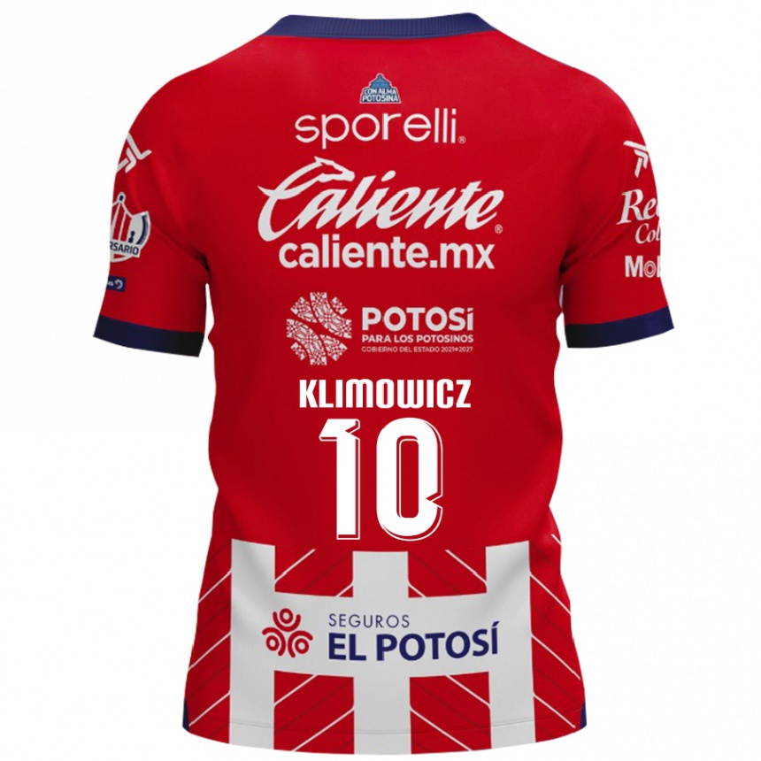 Niño Fútbol Camiseta Mateo Klimowicz #10 Rojo Blanco 1ª Equipación 2024/25 Perú