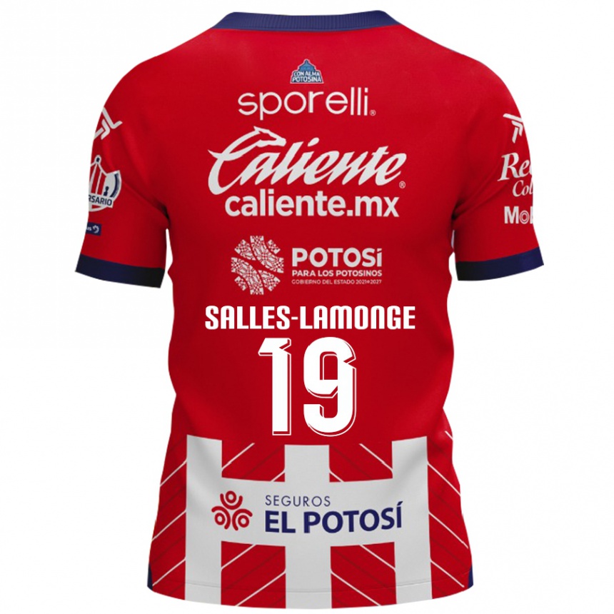 Niño Fútbol Camiseta Sébastien Salles-Lamonge #19 Rojo Blanco 1ª Equipación 2024/25 Perú