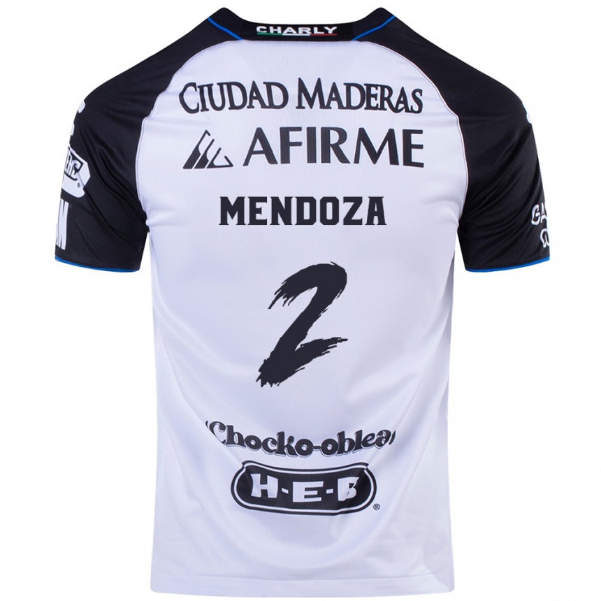 Niño Fútbol Camiseta Omar Mendoza #2 Azul Negro 1ª Equipación 2024/25 Perú