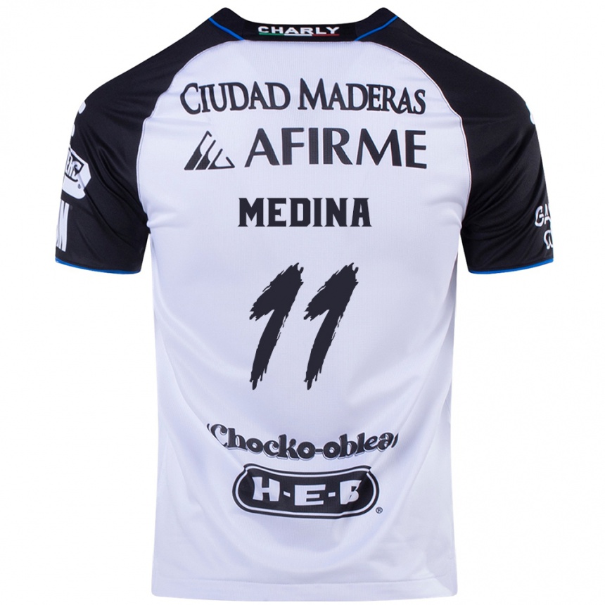 Niño Fútbol Camiseta Alan Medina #11 Azul Negro 1ª Equipación 2024/25 Perú