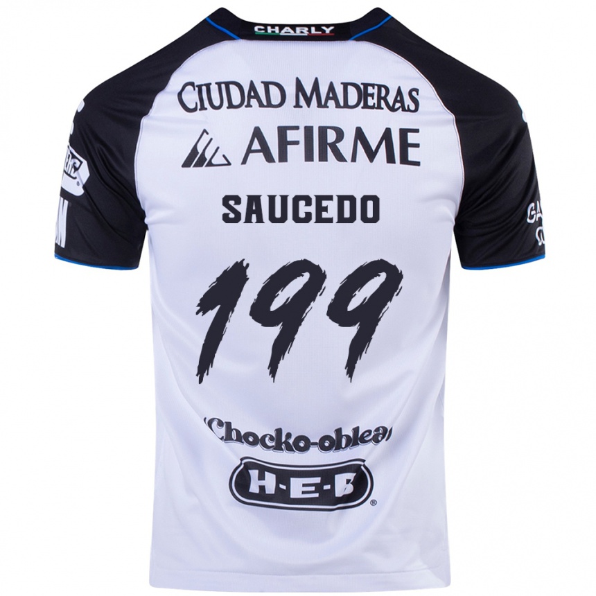 Niño Fútbol Camiseta Christian Saucedo #199 Azul Negro 1ª Equipación 2024/25 Perú