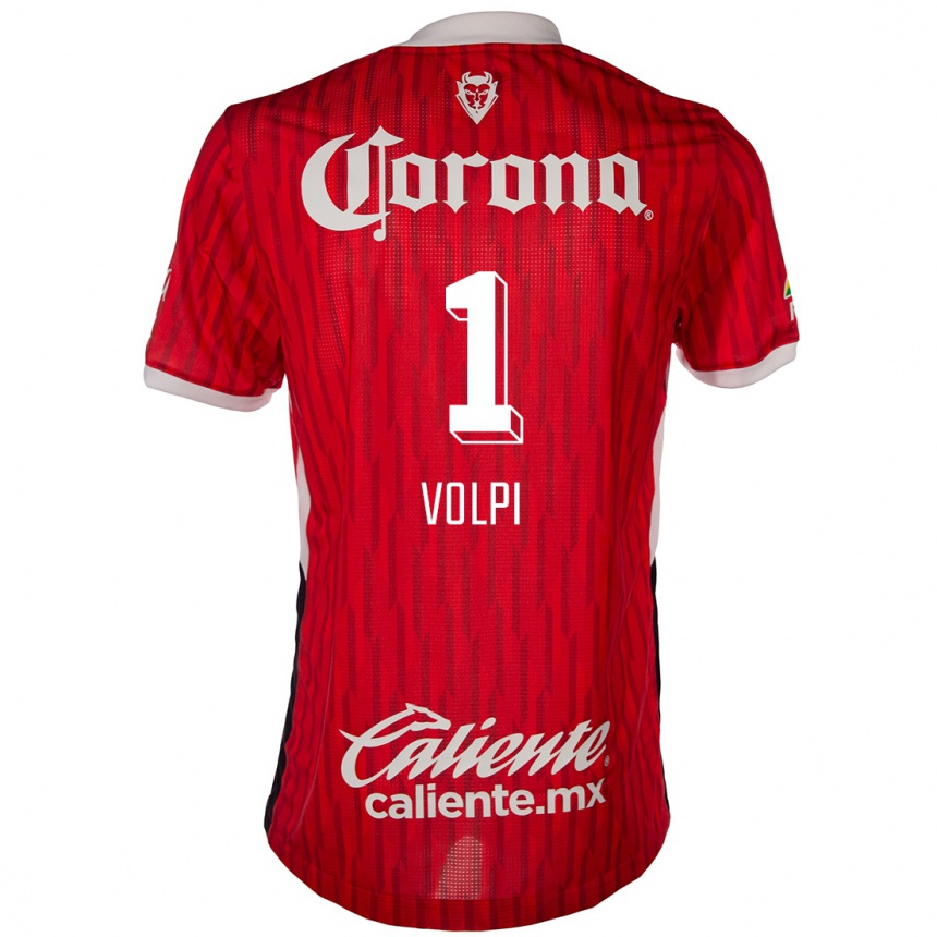 Niño Fútbol Camiseta Tiago Volpi #1 Rojo Blanco 1ª Equipación 2024/25 Perú