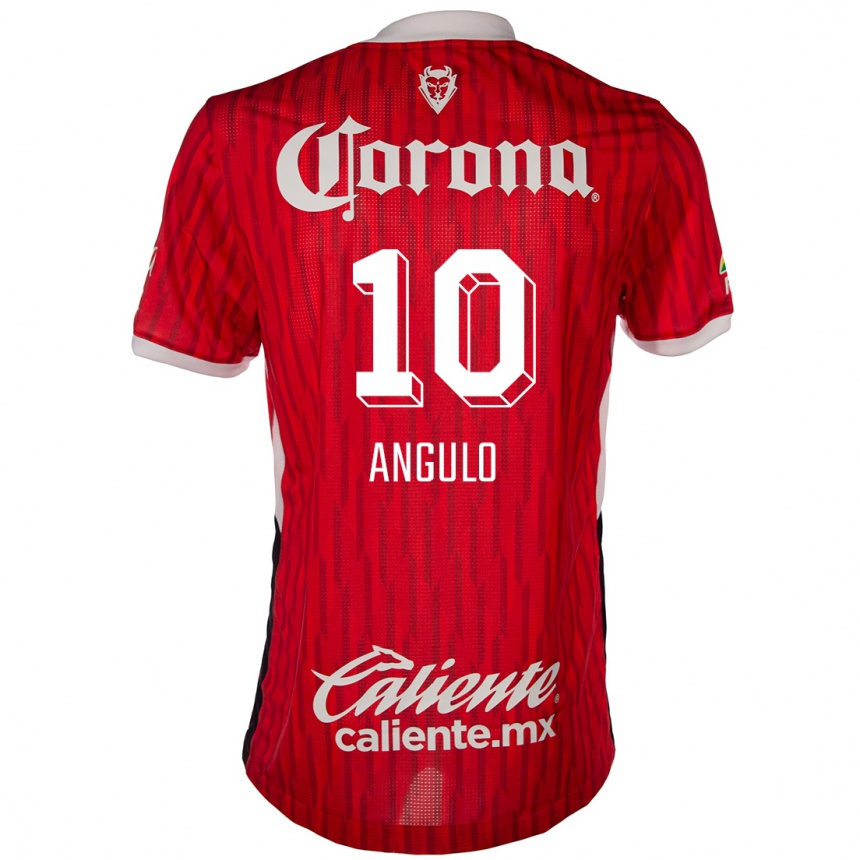 Niño Fútbol Camiseta Jesús Angulo #10 Rojo Blanco 1ª Equipación 2024/25 Perú