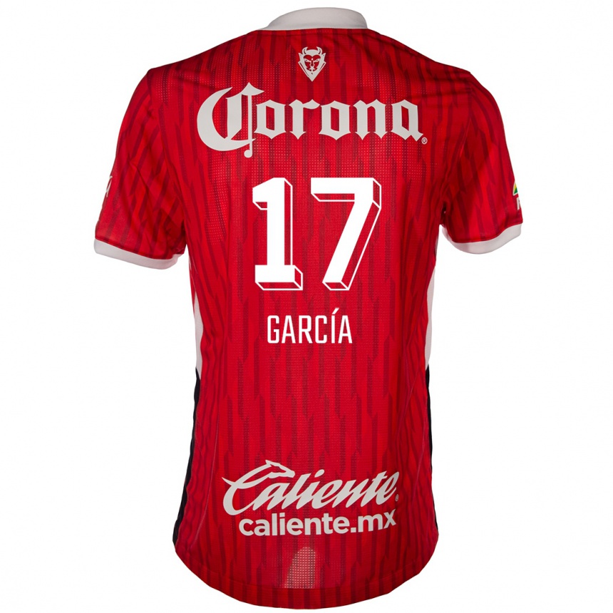 Niño Fútbol Camiseta Brian García #17 Rojo Blanco 1ª Equipación 2024/25 Perú