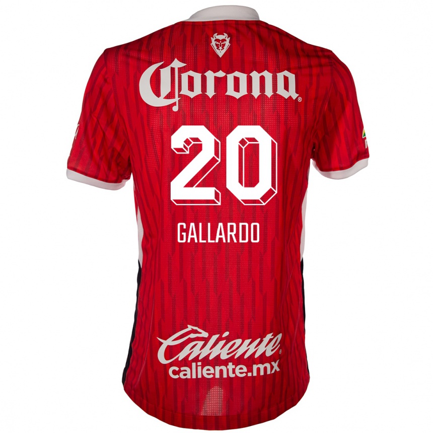 Niño Fútbol Camiseta Jesús Gallardo #20 Rojo Blanco 1ª Equipación 2024/25 Perú