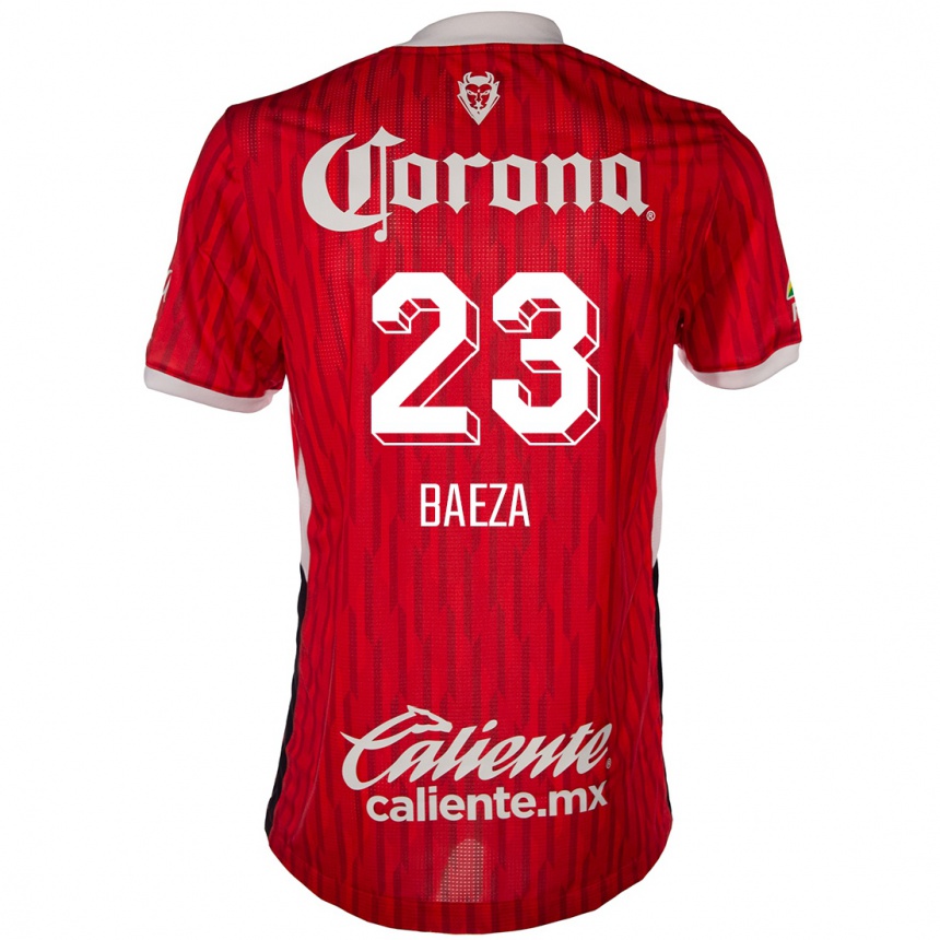 Niño Fútbol Camiseta Claudio Baeza #23 Rojo Blanco 1ª Equipación 2024/25 Perú