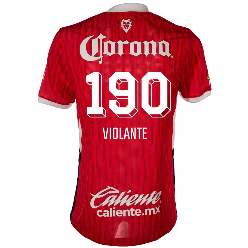 Niño Fútbol Camiseta Isaías Violante #190 Rojo Blanco 1ª Equipación 2024/25 Perú