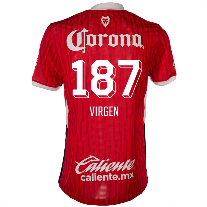 Niño Fútbol Camiseta Oswaldo Virgen #187 Rojo Blanco 1ª Equipación 2024/25 Perú