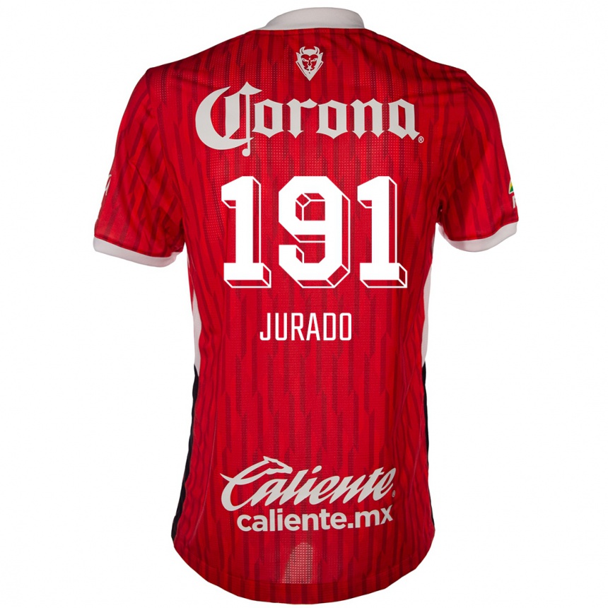 Niño Fútbol Camiseta Pablo Jurado #191 Rojo Blanco 1ª Equipación 2024/25 Perú