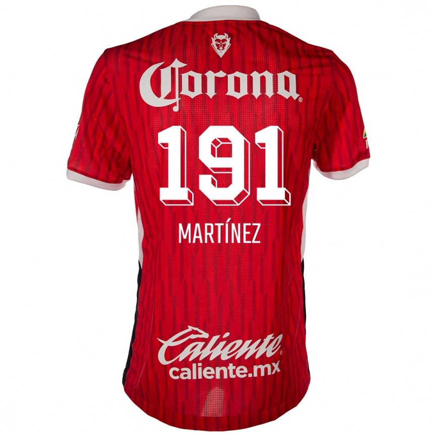 Niño Fútbol Camiseta Kevin Martínez #191 Rojo Blanco 1ª Equipación 2024/25 Perú