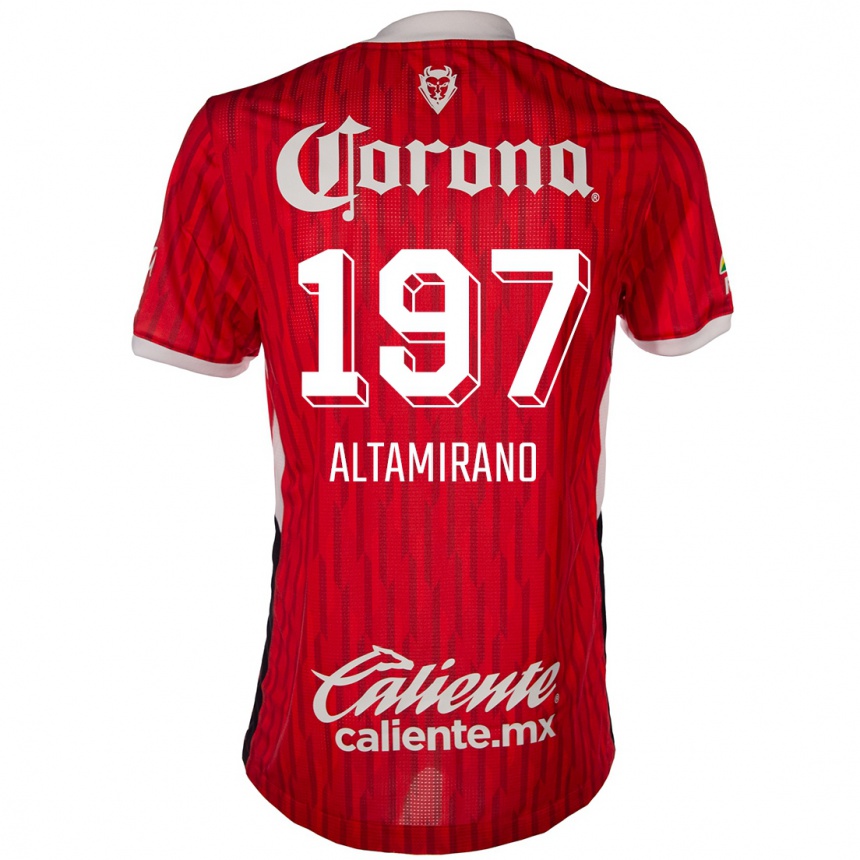 Niño Fútbol Camiseta Óscar Altamirano #197 Rojo Blanco 1ª Equipación 2024/25 Perú