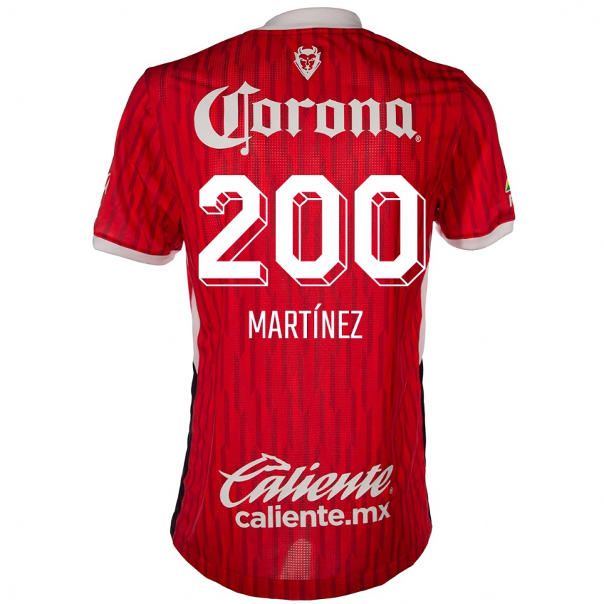 Niño Fútbol Camiseta Edgar Martínez #200 Rojo Blanco 1ª Equipación 2024/25 Perú