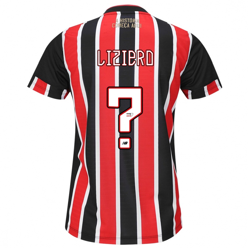 Niño Fútbol Camiseta Liziero #0 Negro Rojo Blanco 2ª Equipación 2024/25 Perú