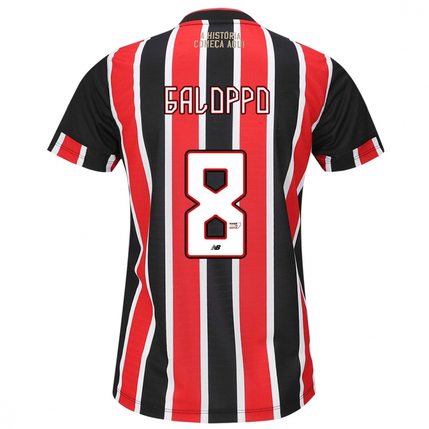 Niño Fútbol Camiseta Giuliano Galoppo #8 Negro Rojo Blanco 2ª Equipación 2024/25 Perú