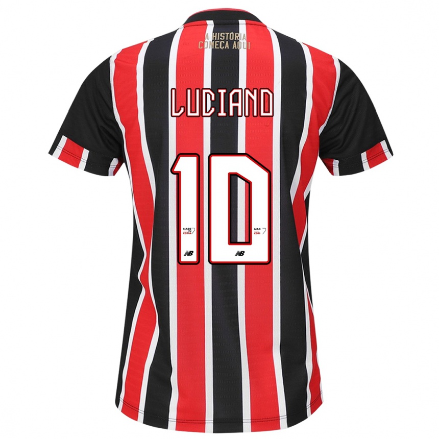 Niño Fútbol Camiseta Luciano #10 Negro Rojo Blanco 2ª Equipación 2024/25 Perú