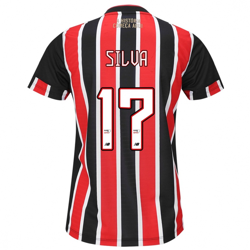 Niño Fútbol Camiseta André Silva #17 Negro Rojo Blanco 2ª Equipación 2024/25 Perú