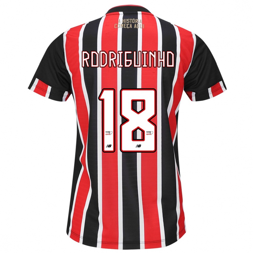 Niño Fútbol Camiseta Rodriguinho #18 Negro Rojo Blanco 2ª Equipación 2024/25 Perú