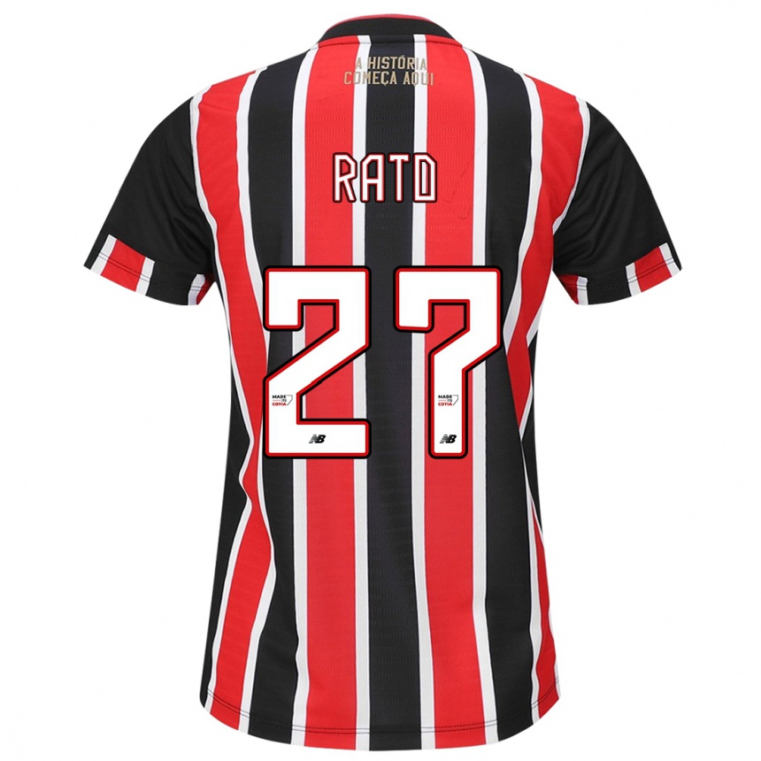 Niño Fútbol Camiseta Wellington Rato #27 Negro Rojo Blanco 2ª Equipación 2024/25 Perú