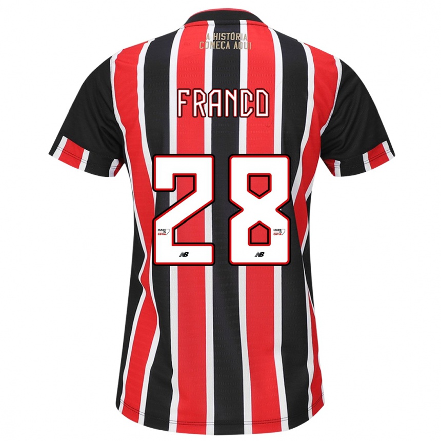 Niño Fútbol Camiseta Alan Franco #28 Negro Rojo Blanco 2ª Equipación 2024/25 Perú