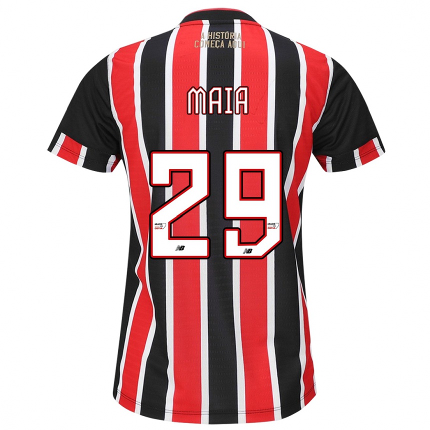 Niño Fútbol Camiseta Pablo Maia #29 Negro Rojo Blanco 2ª Equipación 2024/25 Perú