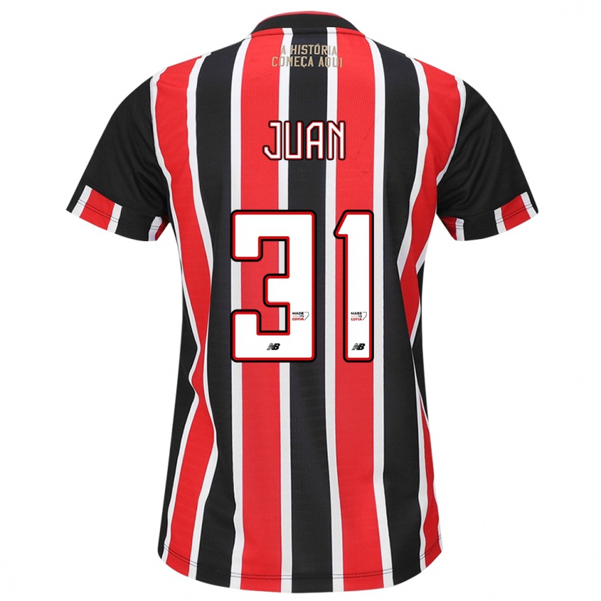 Niño Fútbol Camiseta Juan #31 Negro Rojo Blanco 2ª Equipación 2024/25 Perú