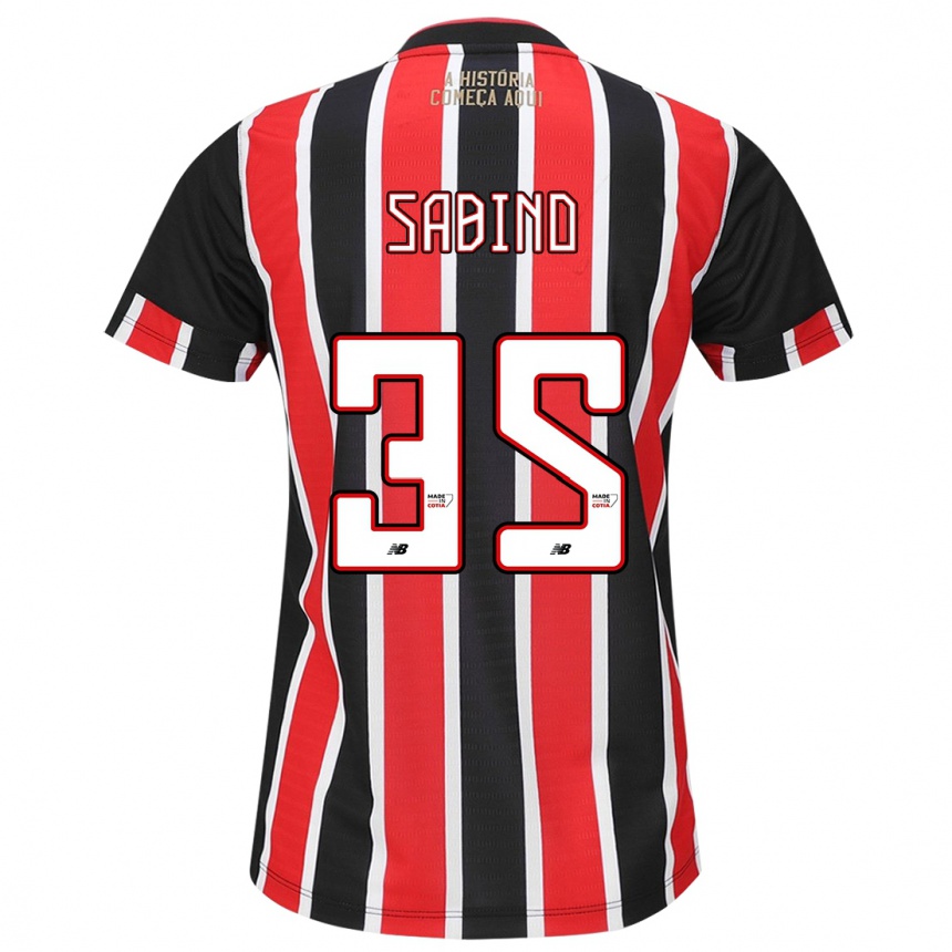 Niño Fútbol Camiseta Sabino #35 Negro Rojo Blanco 2ª Equipación 2024/25 Perú