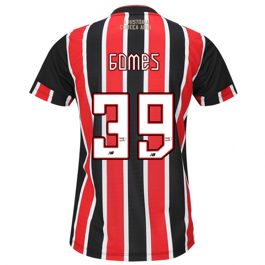 Niño Fútbol Camiseta William Gomes #39 Negro Rojo Blanco 2ª Equipación 2024/25 Perú