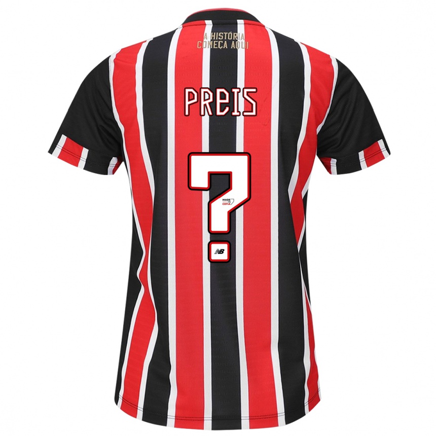 Niño Fútbol Camiseta Felipe Preis #0 Negro Rojo Blanco 2ª Equipación 2024/25 Perú